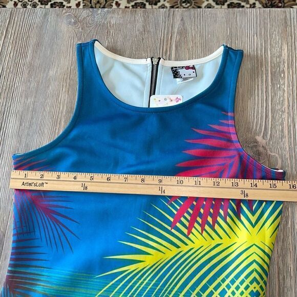 Hello Kitty Sanrio Multi Color Tropical Scuba Bodycon Dress - Picture 7 of 13